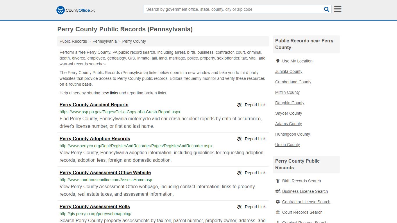 Public Records - Perry County, PA (Business, Criminal, GIS ...