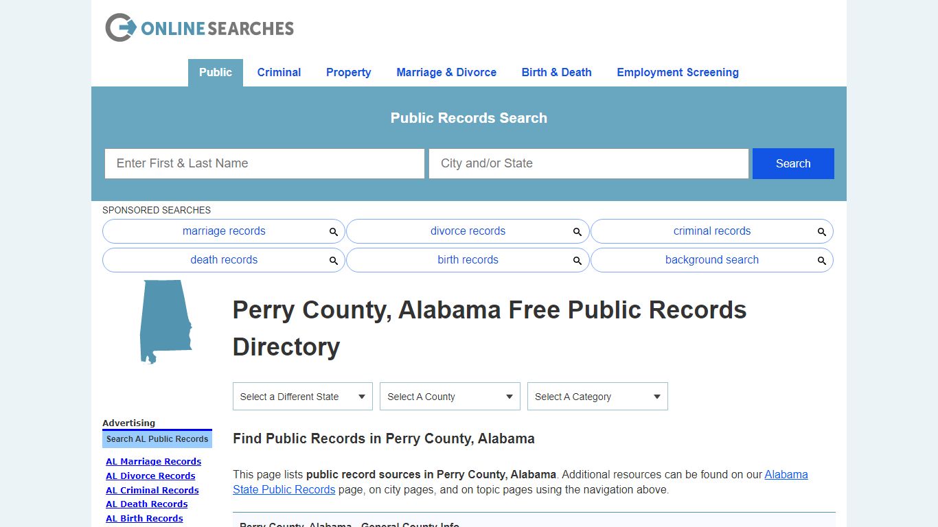 Perry County, Alabama Public Records Directory